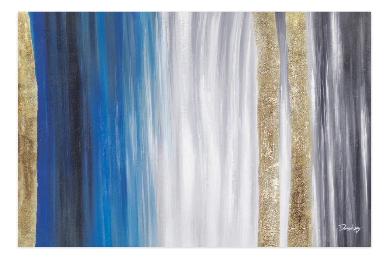 Schilderij 'The Golden Lining' | Handgeschilderd unicum 180x120cm komt in de ruimte goed tot zijn recht.