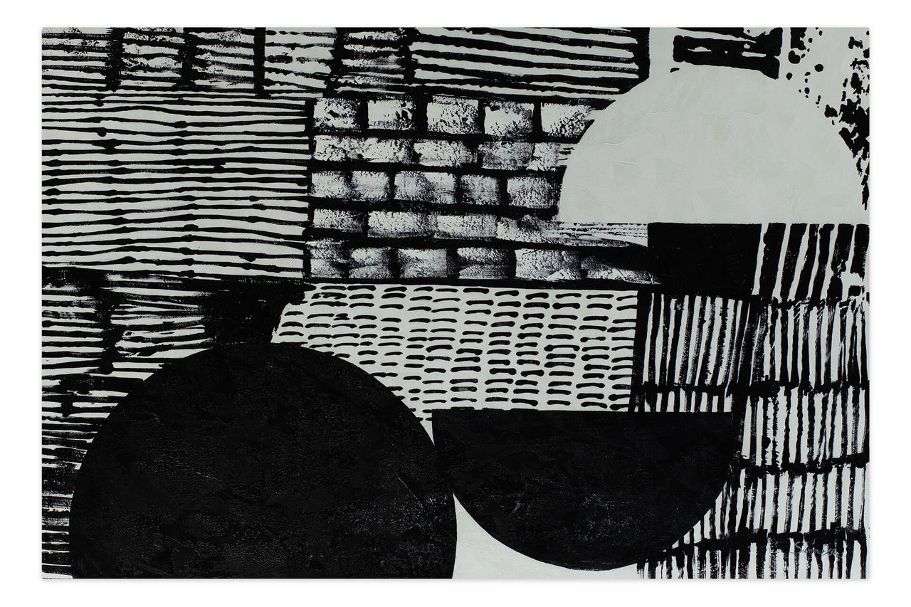 Olieverf schilderijen 'Room of Contrasts' | Handgeschilderd unicum 180x120cm komt in de ruimte goed tot zijn recht.