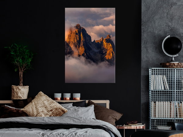 Kunstdruck auf Leinwand 'Mountains in the Clouds Vertical'