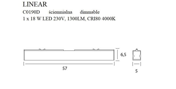 Deckenleuchte 'Linear Dimmable'