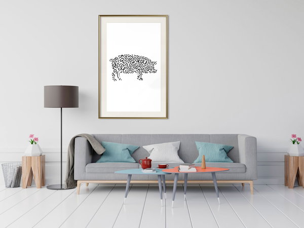 Poster 'Curly Pig'