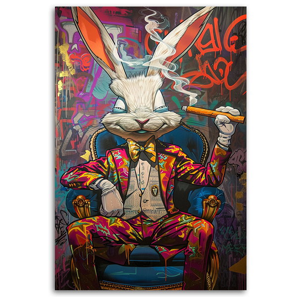 Kunstdruck auf Leinwand 'Urban Hare Majesty 1'