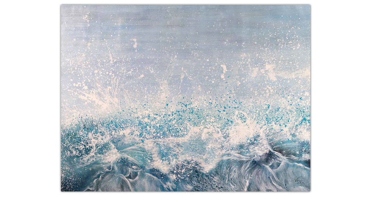 XXL Olieverf schilderijen 'Neptune's Wrath' | Handgeschilderd unicum in de ruimte.