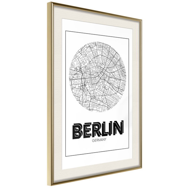 Poster 'City Map: Berlin (Round)'