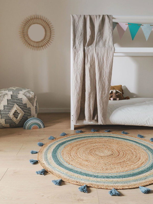 Design Kinderteppich Lovis Türkis