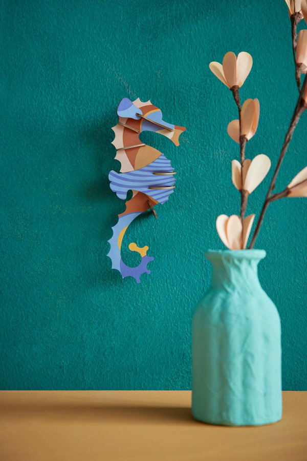 Wanddeko Papier 'Ozean-Seepferdchen'