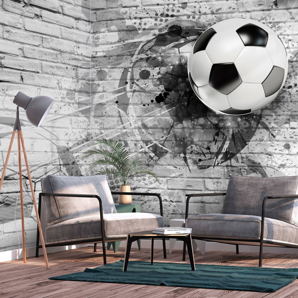 Zelfklevend behang 'Football Sport black - white'