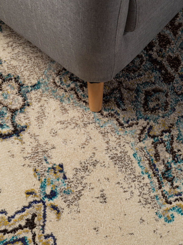 Design Teppich Casa Beige/Türkis