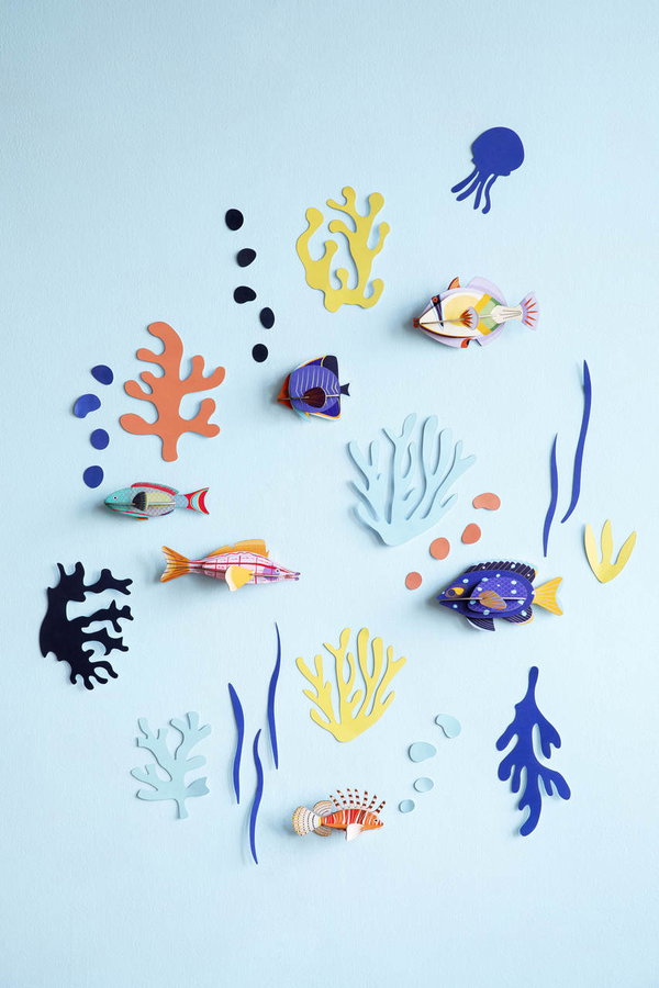 Wanddeko Papier 'Aquarium-Set'