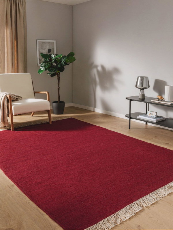 Design Wollteppich Liv Rot