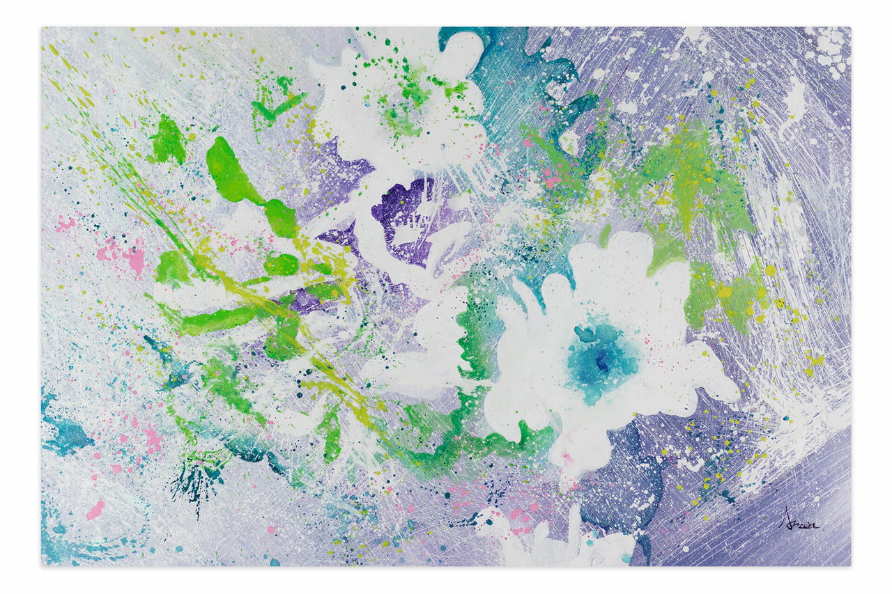Schilderij 'Never Ending Colors' | Handgeschilderd unicum 180x120cm komt in de ruimte goed tot zijn recht.