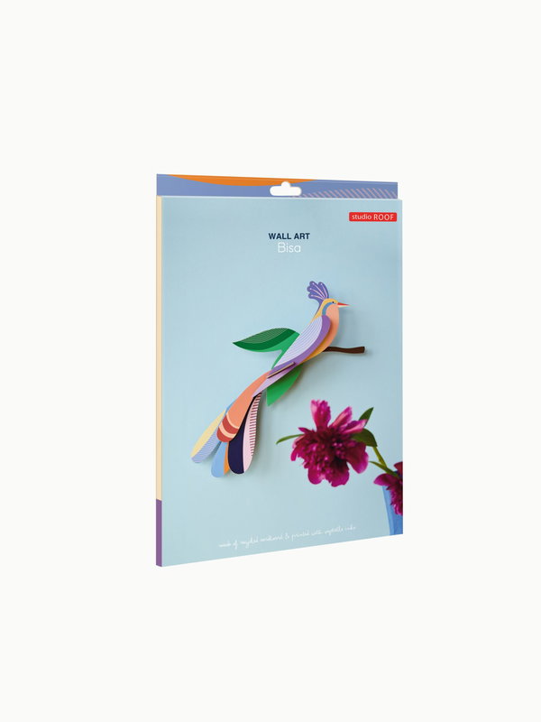 Wall deco 3d of cardboard 'Pastel Perch'