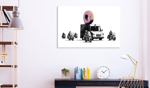 Kunstdruck auf Leinwand 'Donut Police Wide'