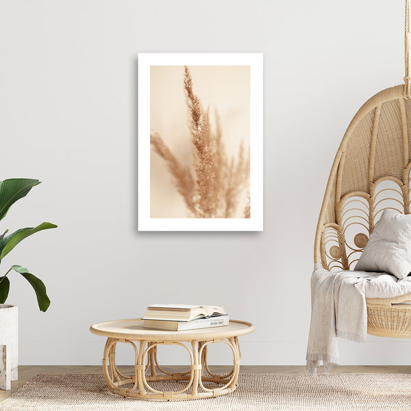 Kunstdruck auf Leinwand 'Sepia Toned Pampas Grass Close-Up'