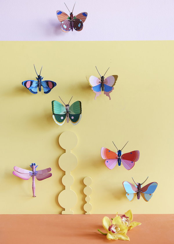 Wanddeko Papier 'Gedämpfte Flügelschönheit'