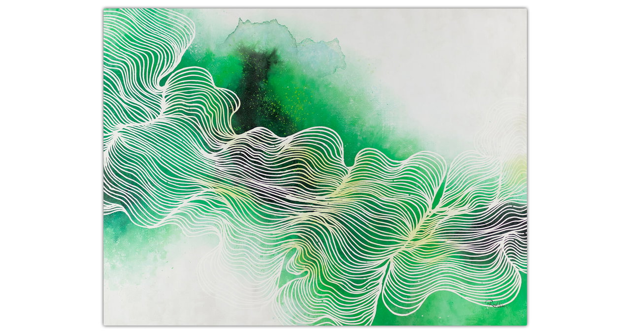 XXL Schilderij 'Divine Nature' | Handgeschilderd unicum 200x150cm komt in de ruimte goed tot zijn recht.