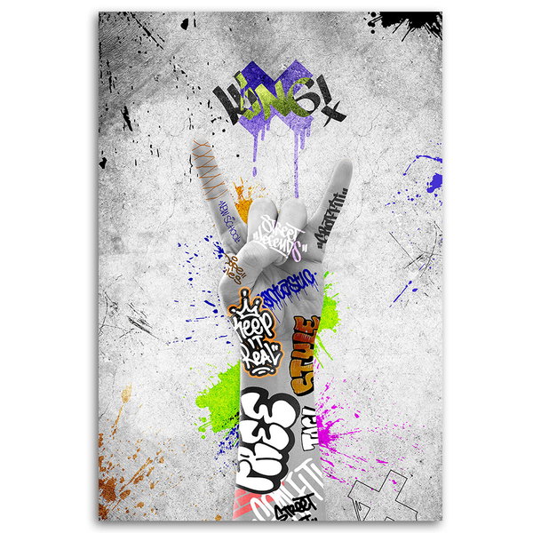 Kunstdruck auf Leinwand 'Graffiti Rock'