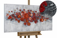 Χειροποίητη ζωγραφική 'Pearls and Roses' 120x60cm | με πιστοποιητικό γνησιότητας