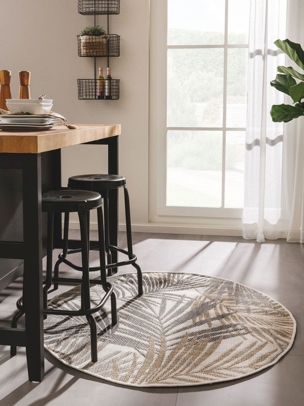 Design In- &amp; Outdoor Runder Teppich Cleo Schwarz