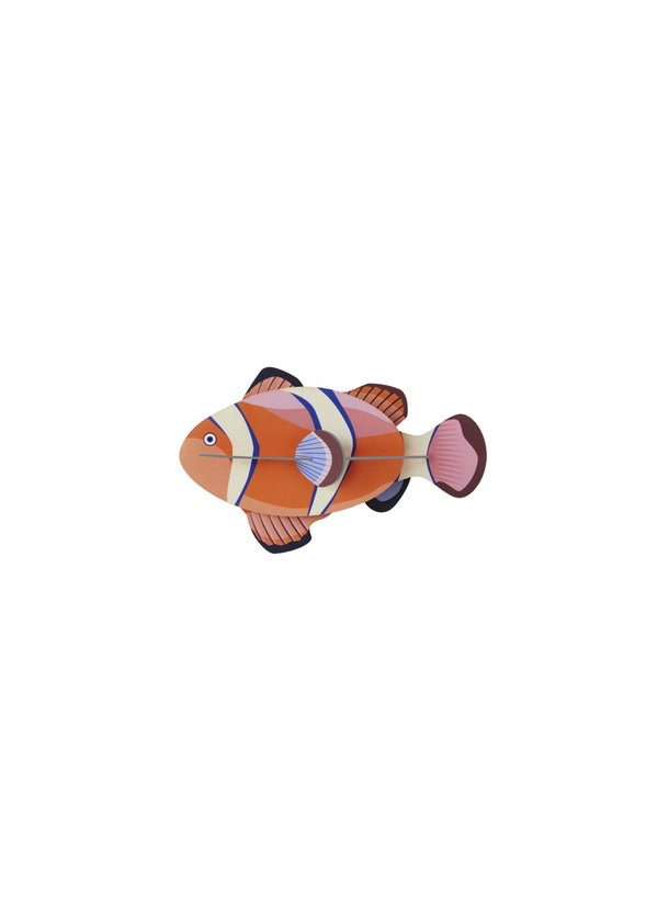 3D Wandobject gemaakt van karton 'Clownfish'