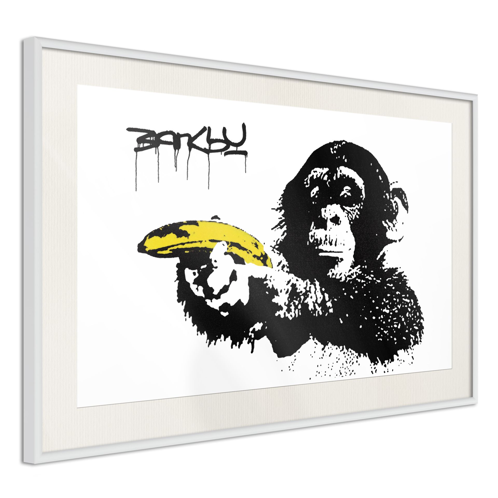 Buy poster 'Banksy: Monkey with Banana' | KUNSTLOFT
