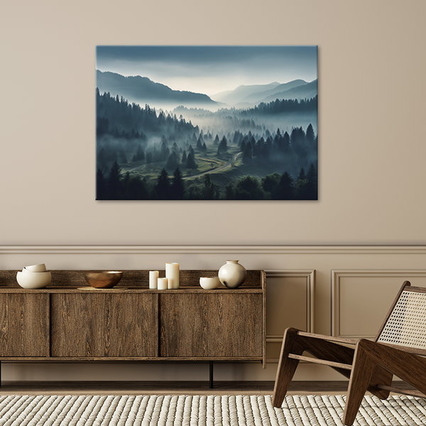 Kunstdruck auf Leinwand 'Misty Mountain Forest 2'