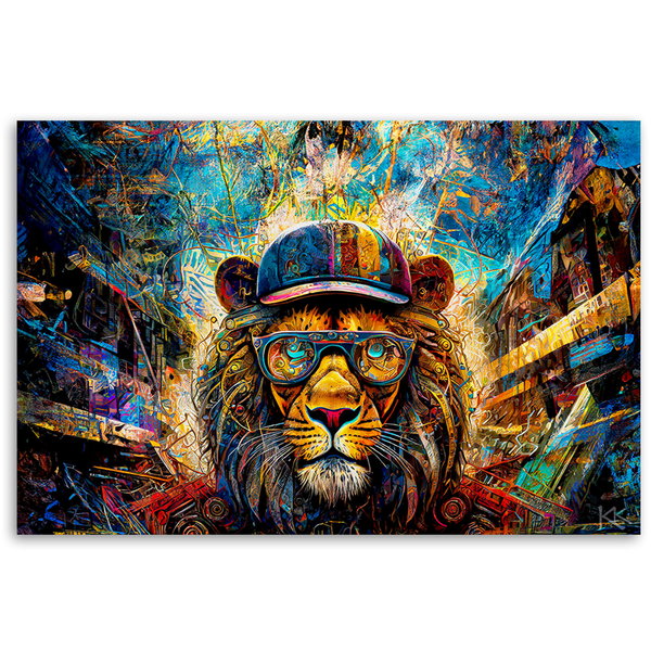 Kunstdruck auf Leinwand 'Urban Jungle King'