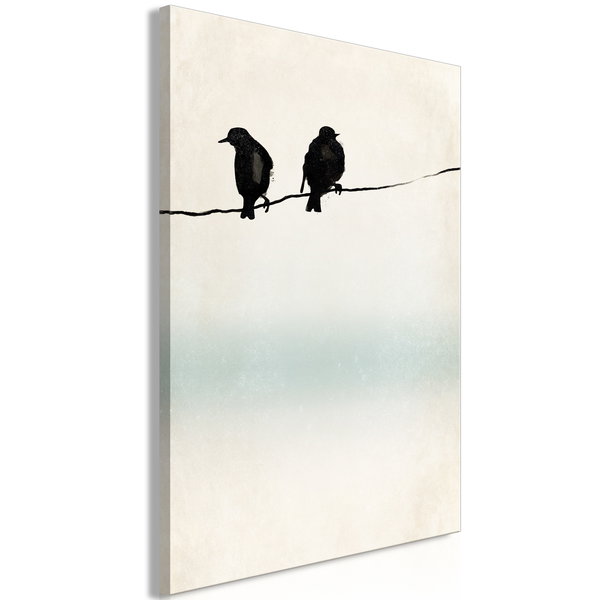 Impression sur toile 'Frozen Sparrows Vertical'
