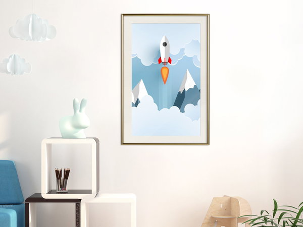 Poster 'Rocket in the Clouds'