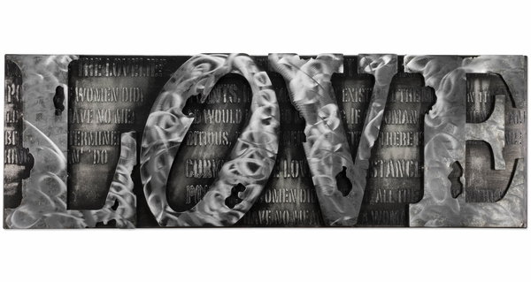Metallbild 3D 'More than Letters' 144x44x6cm