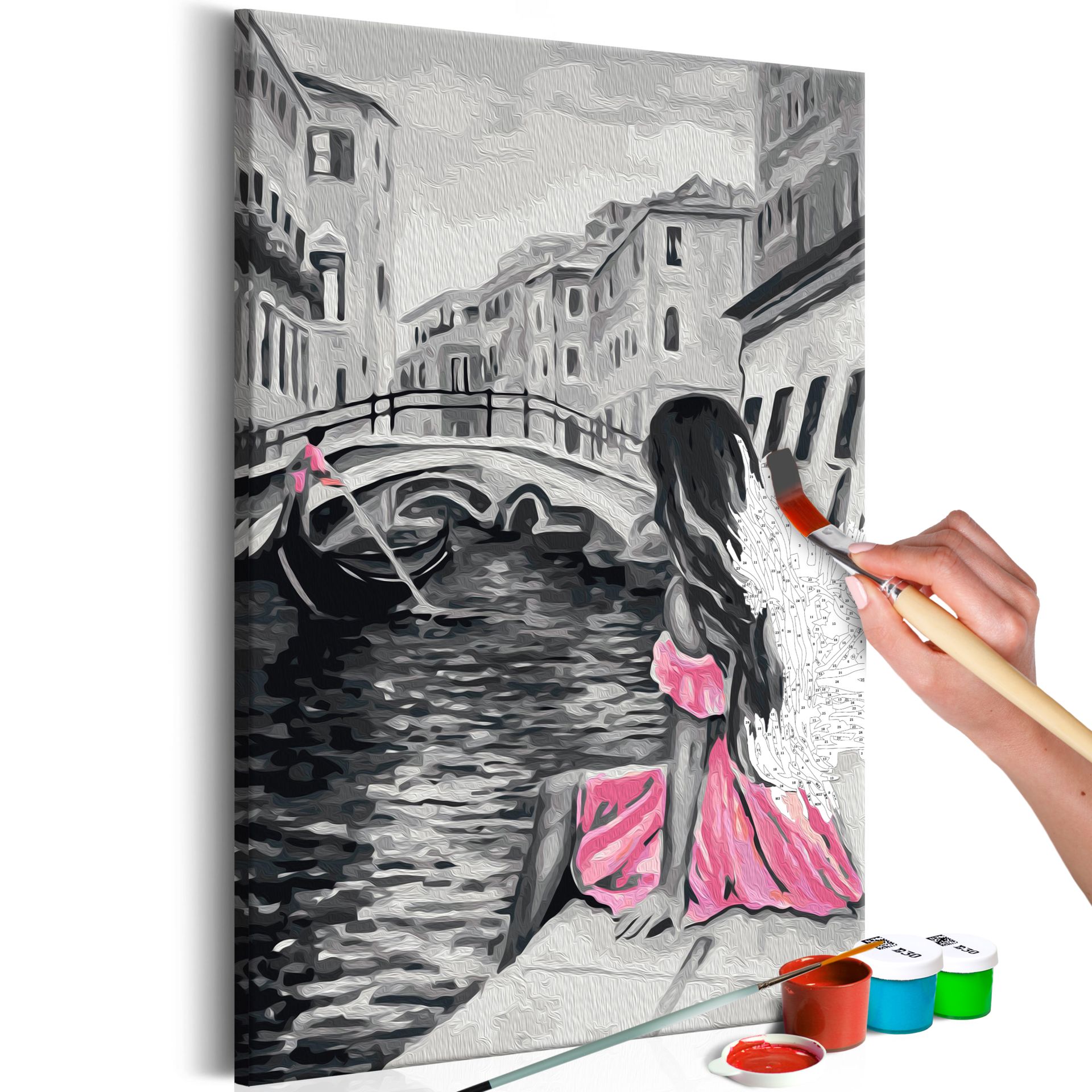 Schilderen op nummer volwassenen 'Venice (Girl in a pink Dress)'