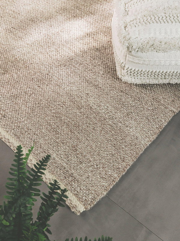 Design Teppich aus recyceltem Material Kiah Beige/Taupe