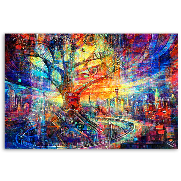 Kunstdruck auf Leinwand 'Urban Kaleidoscope of Life 2'