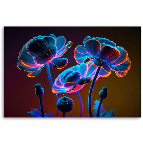 Kunstdruck auf Leinwand 'Neon Blooms 3'