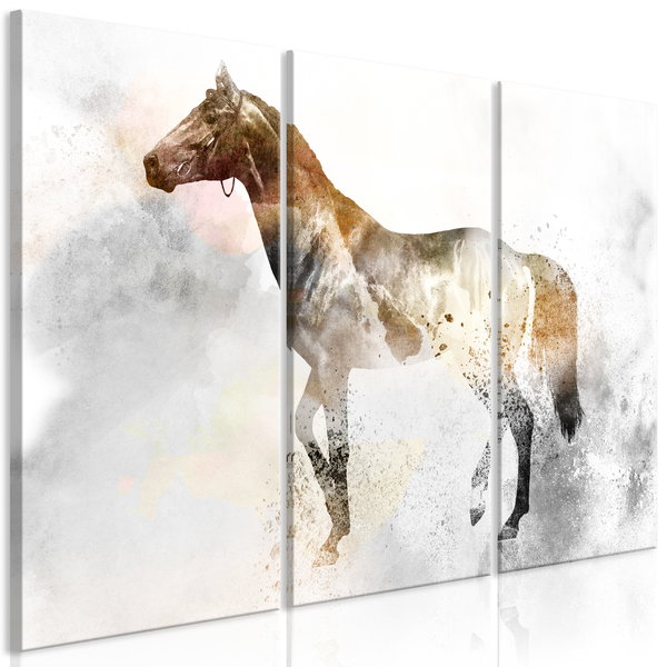 Kunstdruk op canvas 'Fiery Steed (3 Parts)'