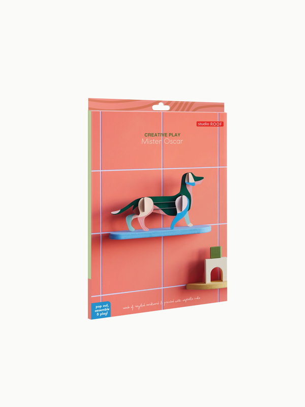 Papierskulptur 'Leuchtender Hund'