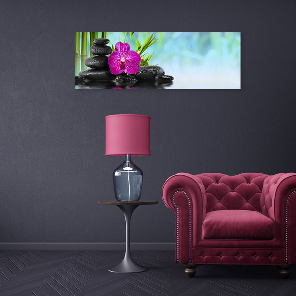 Impression sur toile 'Pink Orchids on Stones 3'