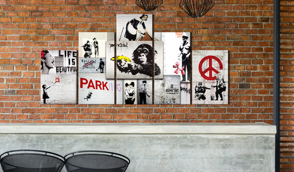 Kunstdruck auf Leinwand 'Street Crimes: Banksy Art'