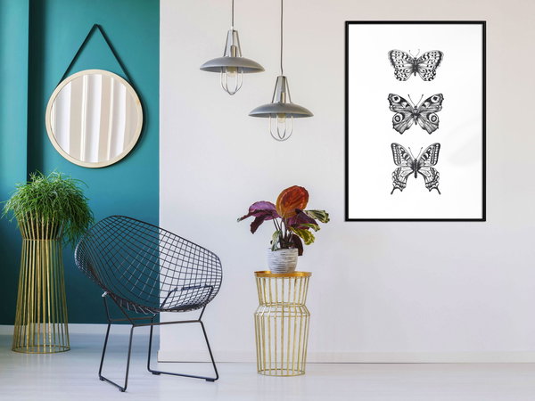 Poster 'Three Butterflies'