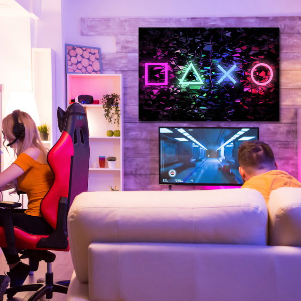 Cuadro impreso sobre lienzo 'Fun Symbols Wide'