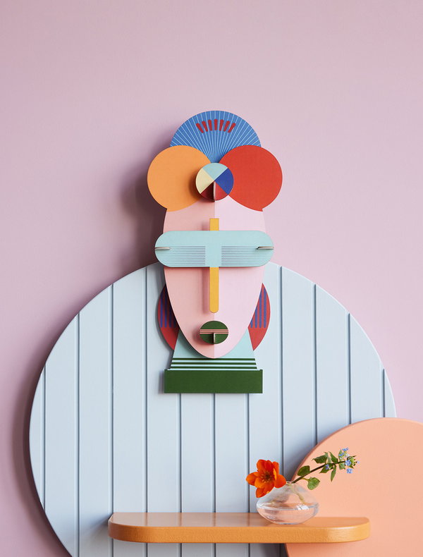 Wanddeko Papier 'Geometrisches Gesicht'