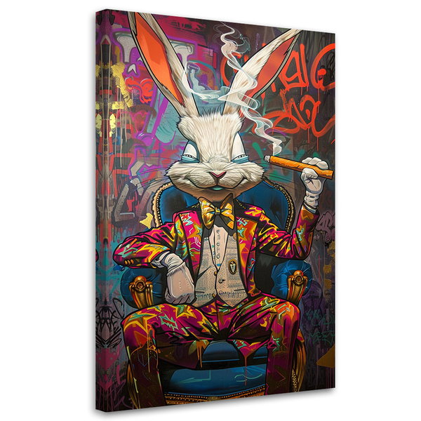 Kunstdruck auf Leinwand 'Urban Hare Majesty 1'