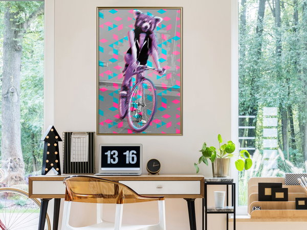 Poster 'Raccoon On The Bike'
