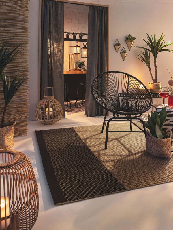 Design In- &amp; Outdoor-Teppich Naoto Beige/Schwarz