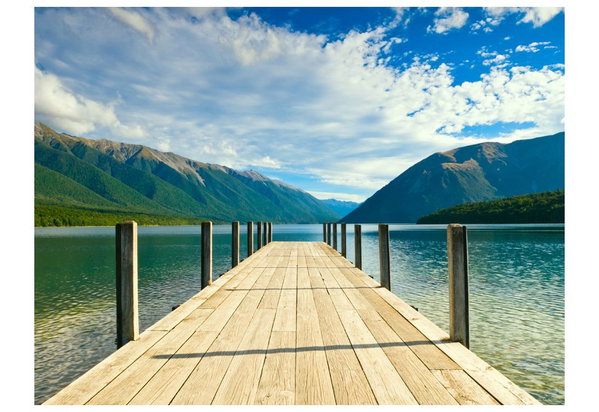 Tapete 'Brücke am Bergsee'