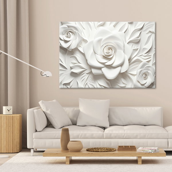 Kunstdruck auf Leinwand 'All White Floral'