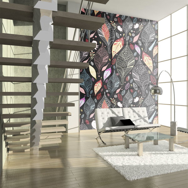 Tapeta 'Autumn Leaves on a black Background'