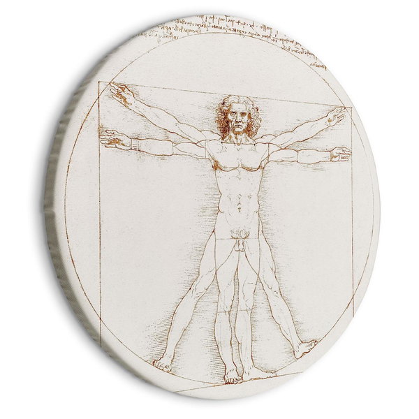 Pintura redonda 'Da Vinci's Vitruvian'