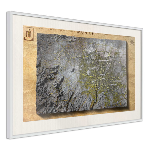 Poster 'Raised Relief Map: Munich'