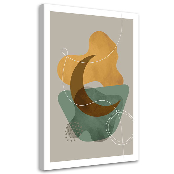 Kunstdruck auf Leinwand 'Moon and Shapes'